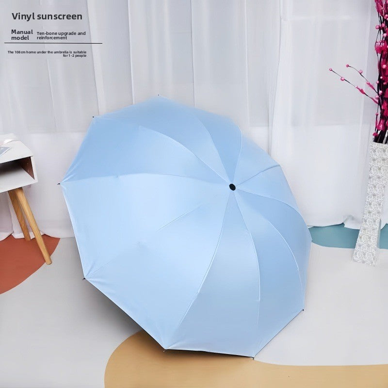 Large-sized manual umbrella suitable for both sunny and rainy days
