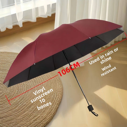 Large-sized manual umbrella suitable for both sunny and rainy days
