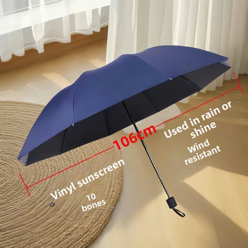 Large-sized manual umbrella suitable for both sunny and rainy days