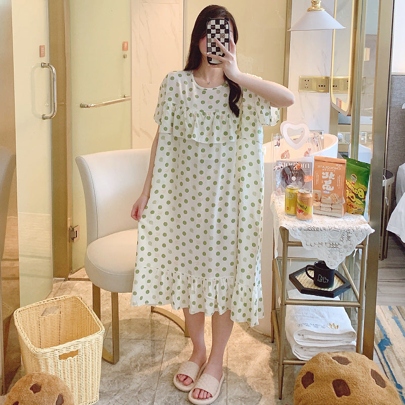 Large-sized short-sleeved pajamas