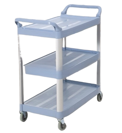 Large Three-Layer Plastic Utility Trolley