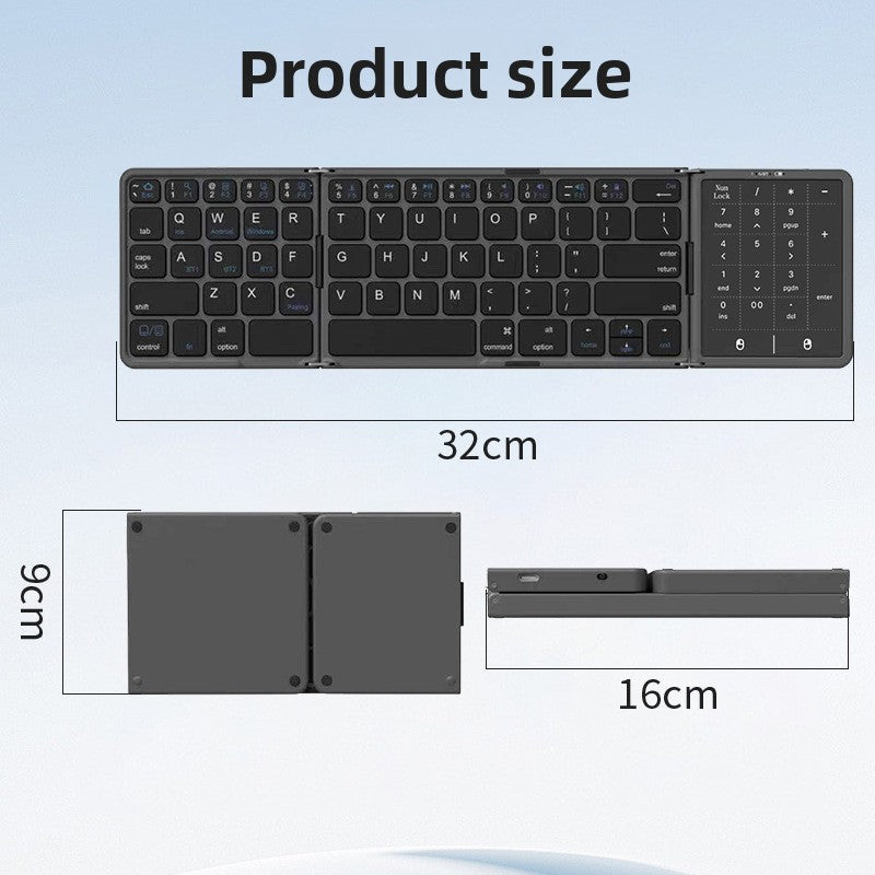 Large Touch Digital Folding Bluetooth Keyboard