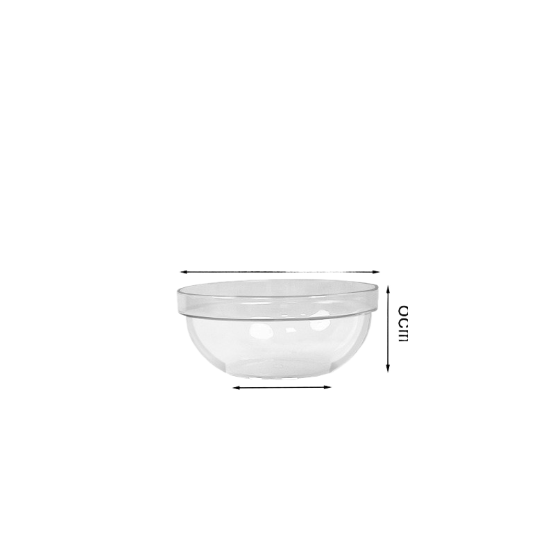 Large transparent thickened PC salad bowl