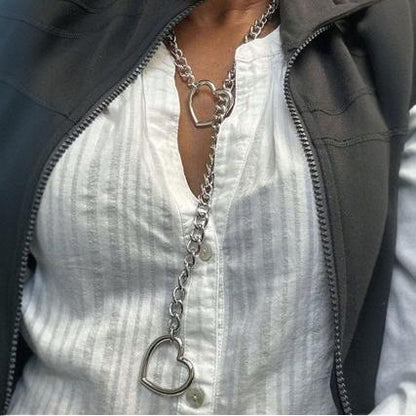 Lariat heart-shaped necklace