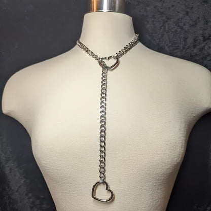 Lariat heart-shaped necklace