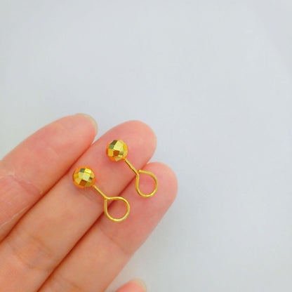 Laser-Cut Geometric Gold Plated Stud Earrings