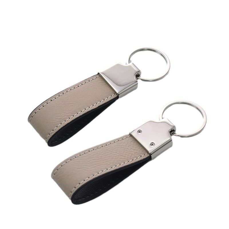 Laser Engraved PU Leather Keychain