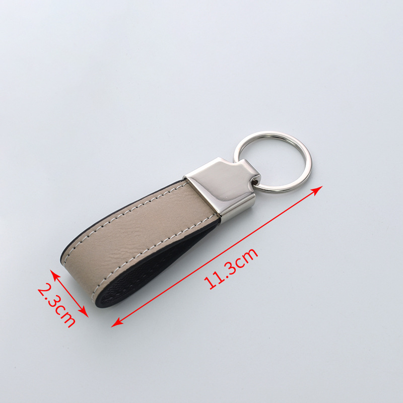 Laser Engraved PU Leather Keychain