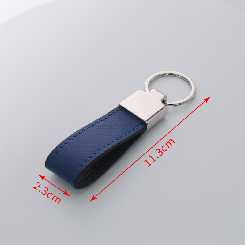 Laser Engraved PU Leather Keychain