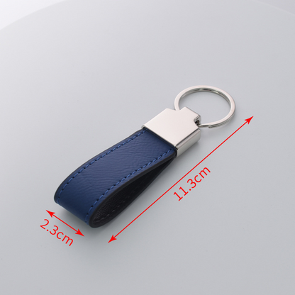 Laser Engraved PU Leather Keychain