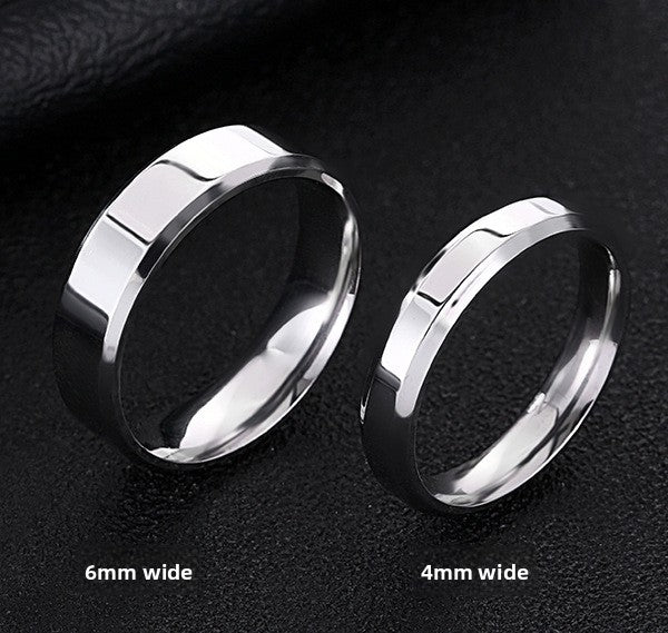Laser Engraved Titanium Steel Couple Rings