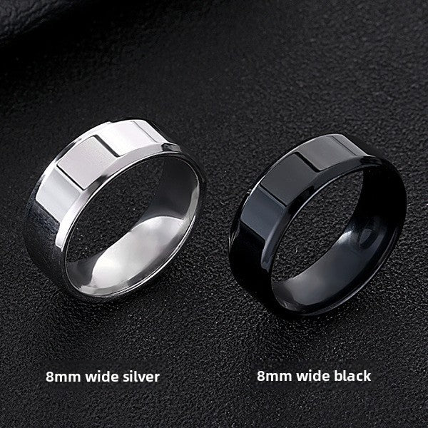 Laser Engraved Titanium Steel Couple Rings