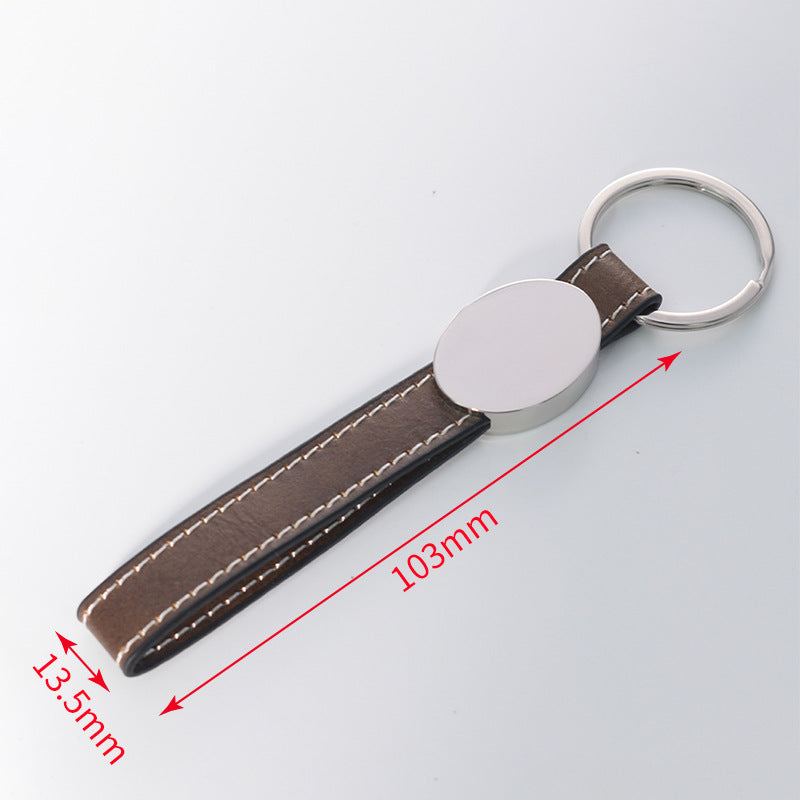 Laser Engraving Leather Metal Keychain