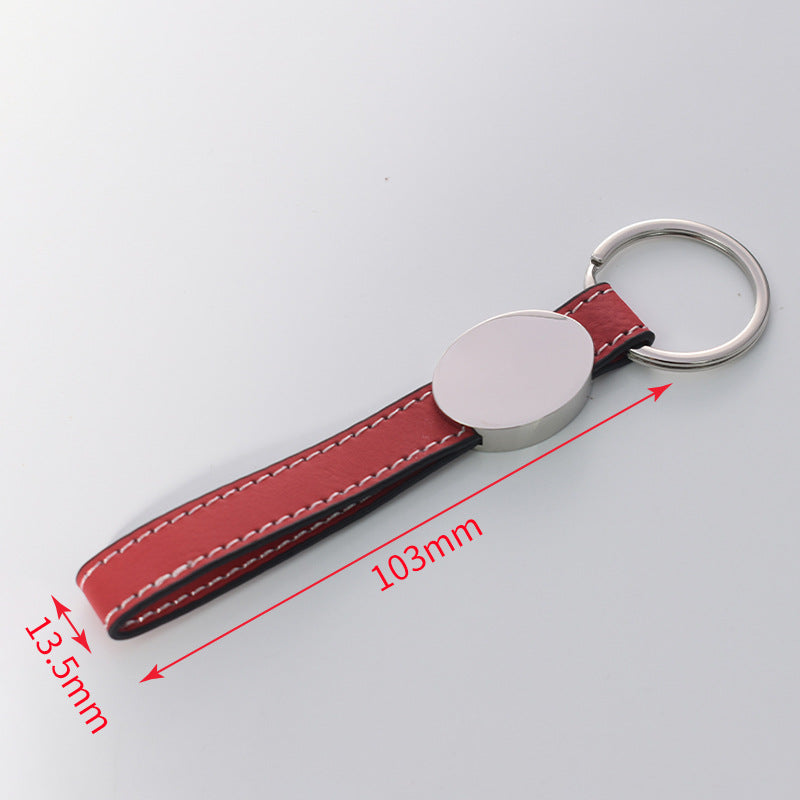 Laser Engraving Leather Metal Keychain