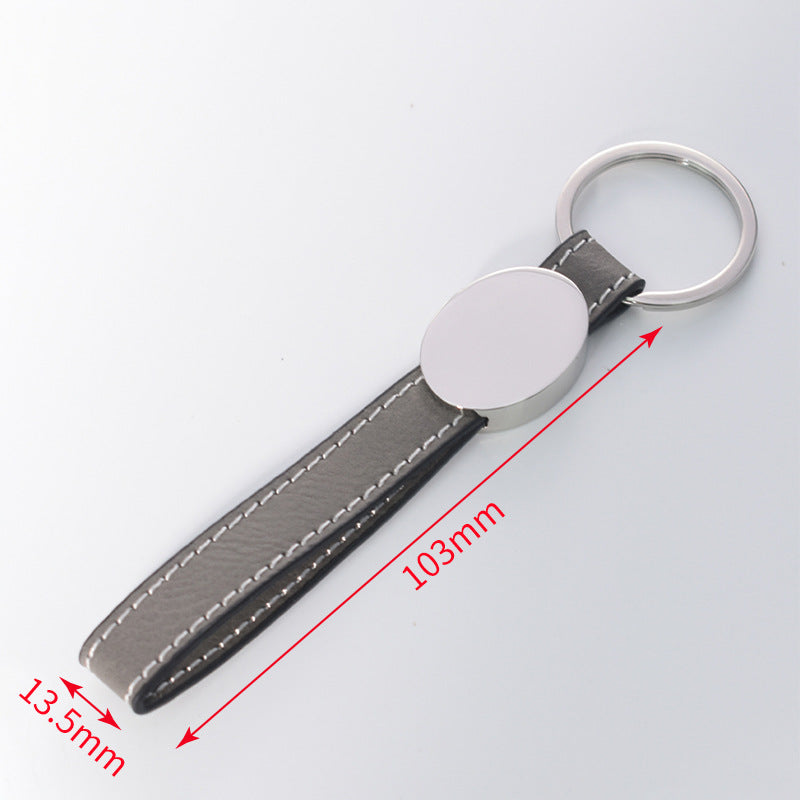Laser Engraving Leather Metal Keychain