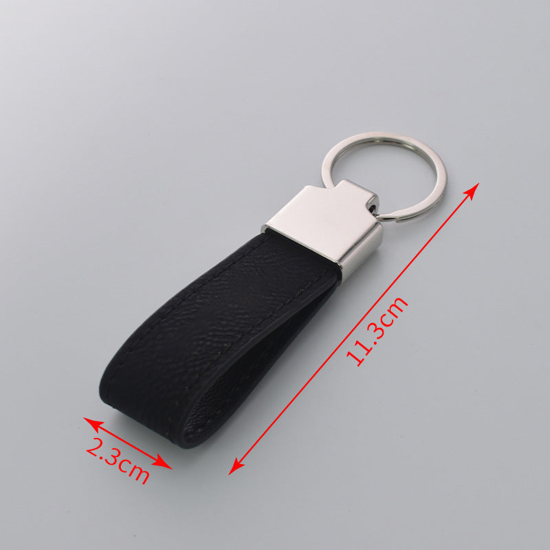 Laser Engraving Leather Metal Keychain