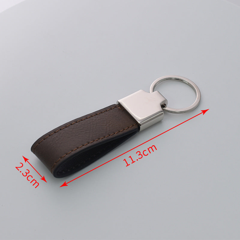 Laser Engraving Leather Metal Keychain