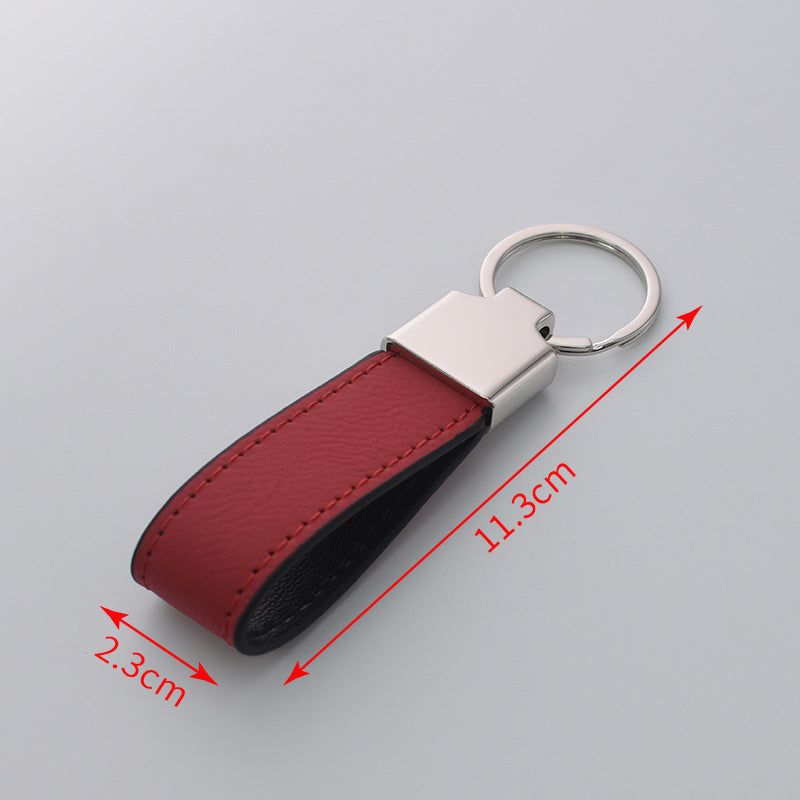 Laser Engraving Leather Metal Keychain