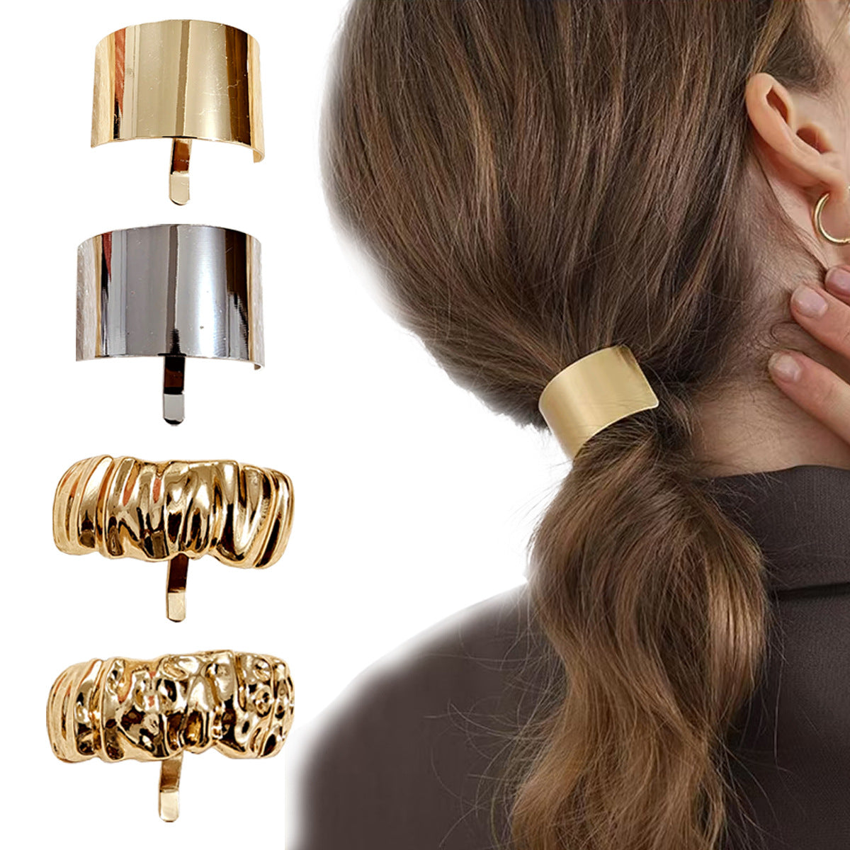 Lava Texture Hair Clips for Low Ponytail and Decorative Use