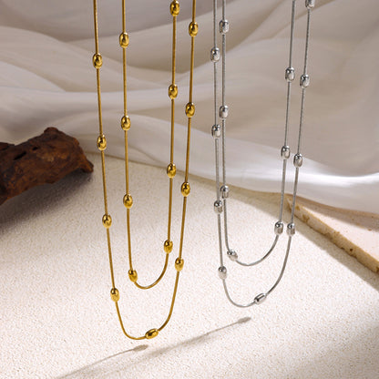 Layered Bead Chain Necklace