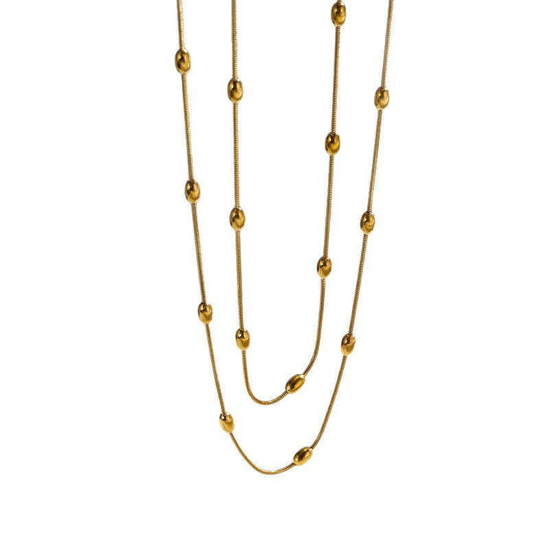 Layered Bead Chain Necklace