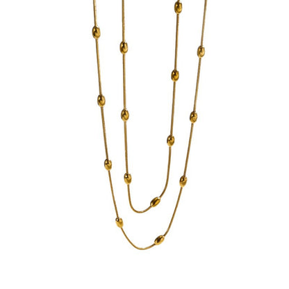 Layered Bead Chain Necklace