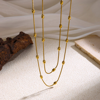 Layered Bead Chain Necklace