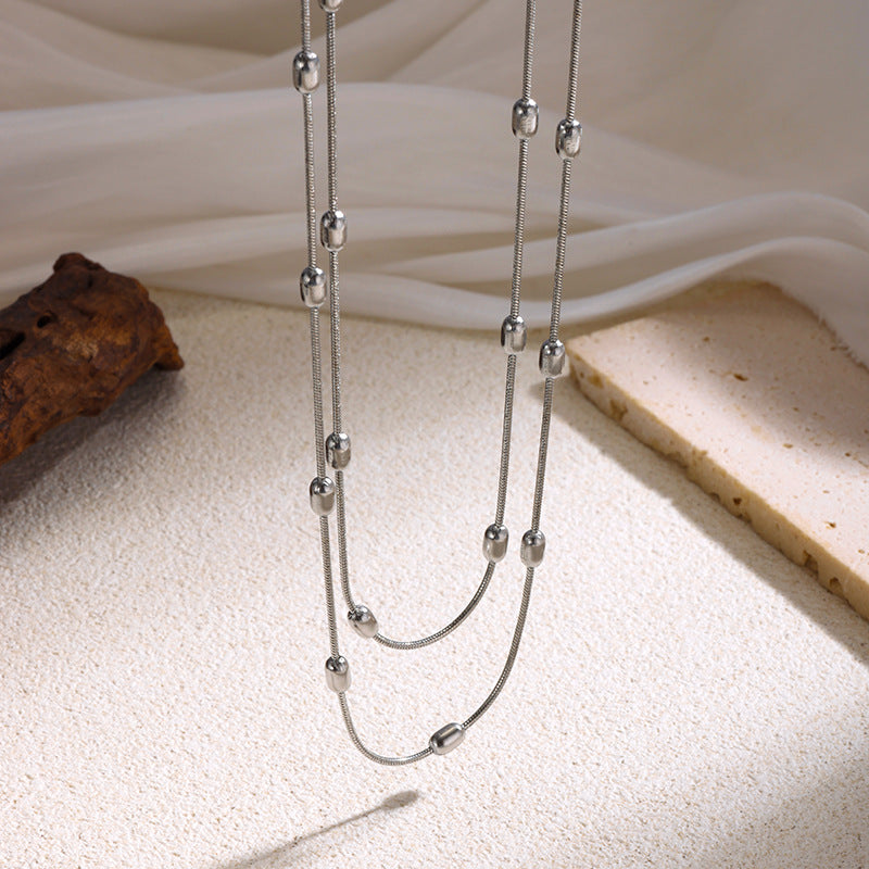 Layered Bead Chain Necklace