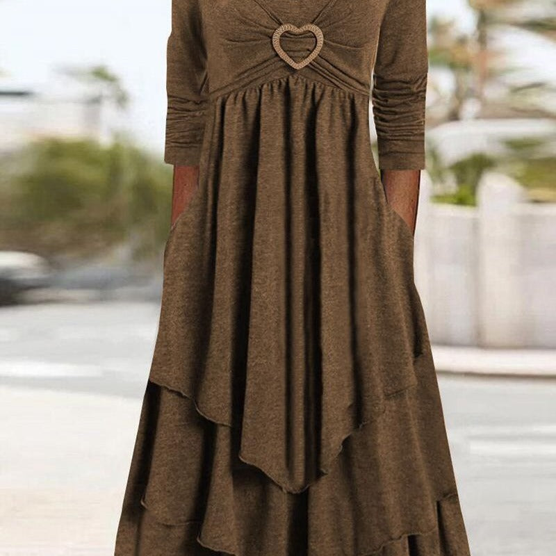 Layered Cake Hem Waist Cinch Dress