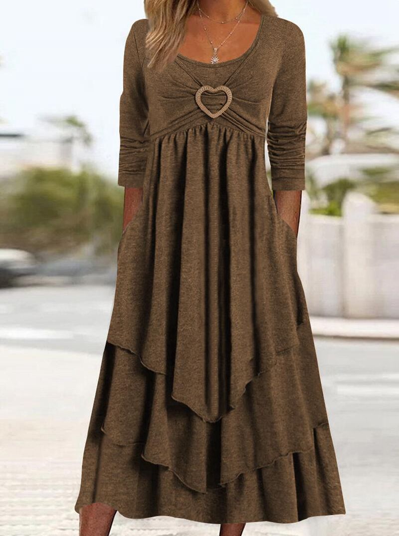 Layered Cake Hem Waist Cinch Dress