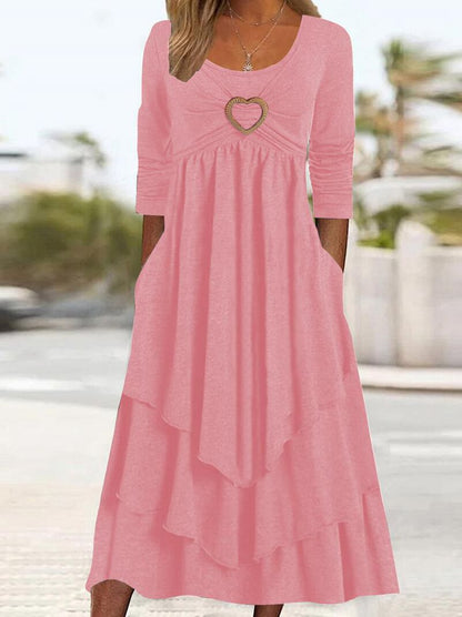 Layered Cake Hem Waist Cinch Dress