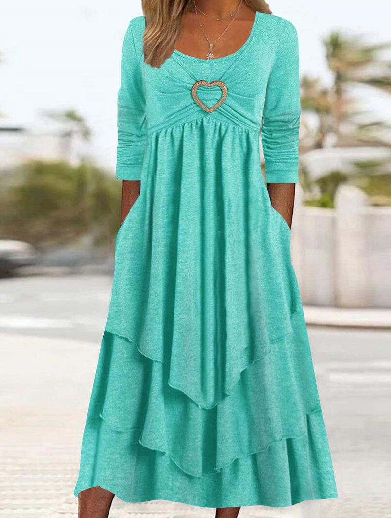 Layered Cake Hem Waist Cinch Dress