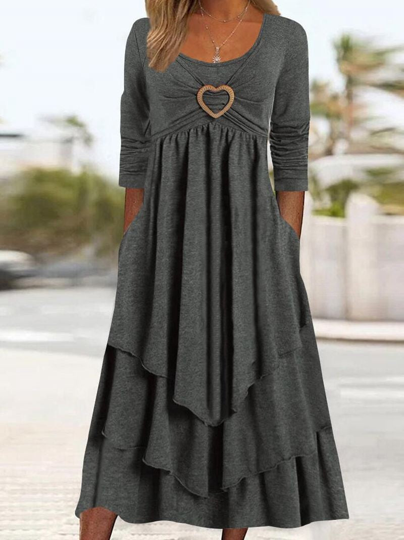 Layered Cake Hem Waist Cinch Dress