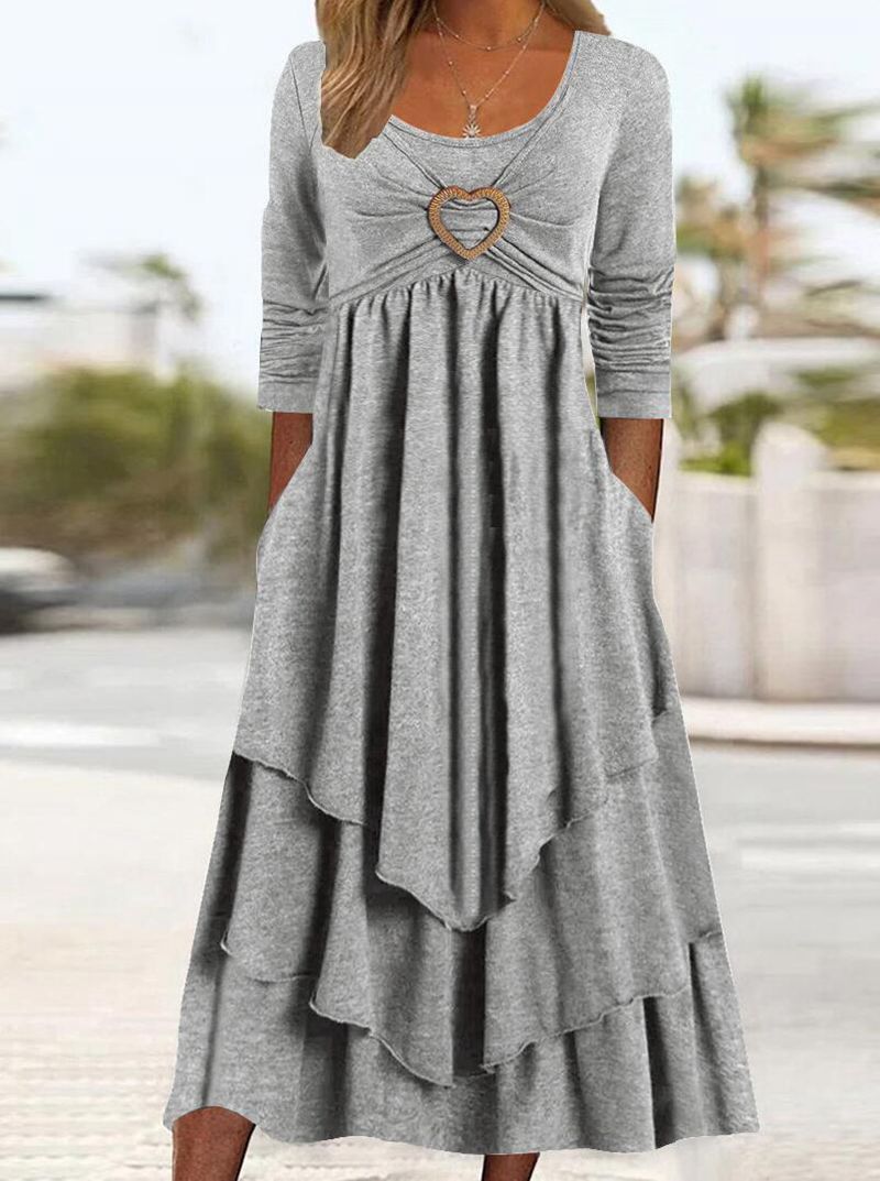 Layered Cake Hem Waist Cinch Dress