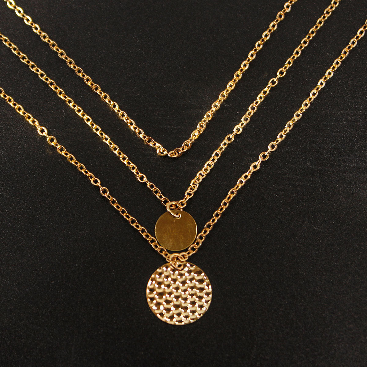 Layered Circular Pendant Necklace