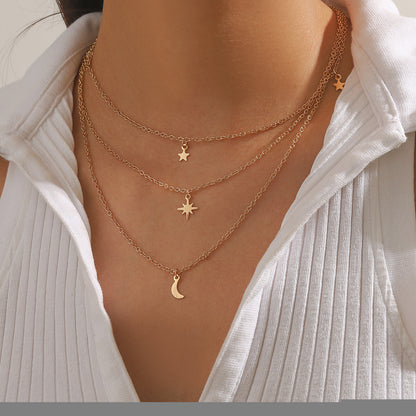 Layered Circular Pendant Necklace