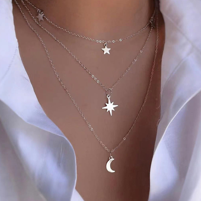 Layered Circular Pendant Necklace