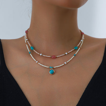 Layered Circular Pendant Necklace