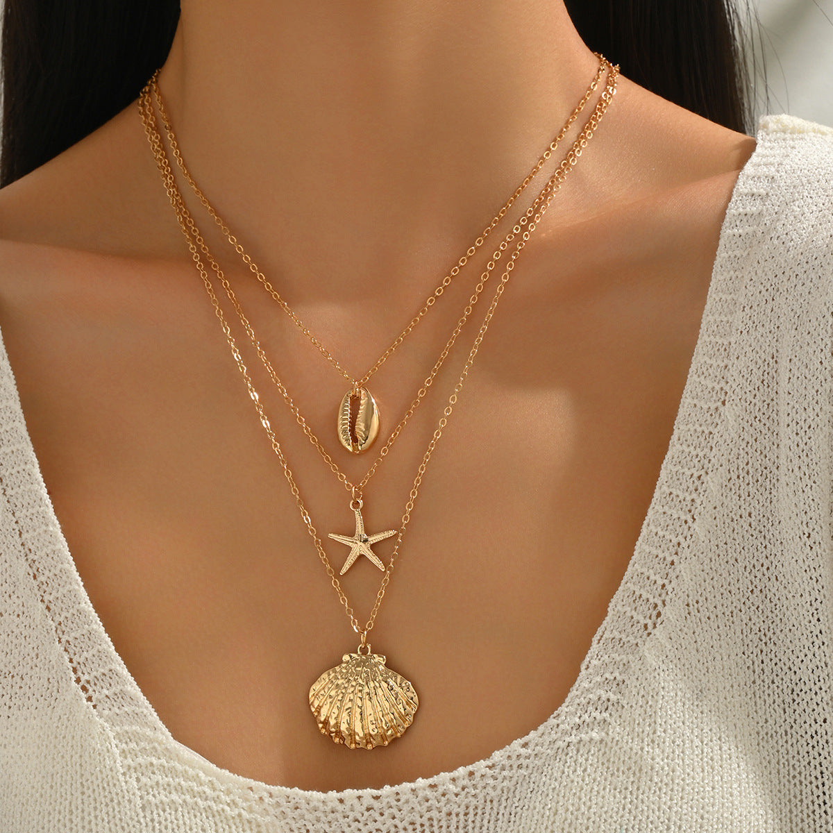 Layered Circular Pendant Necklace