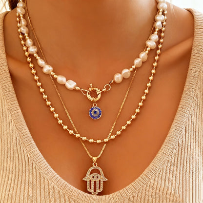 Layered Circular Pendant Necklace