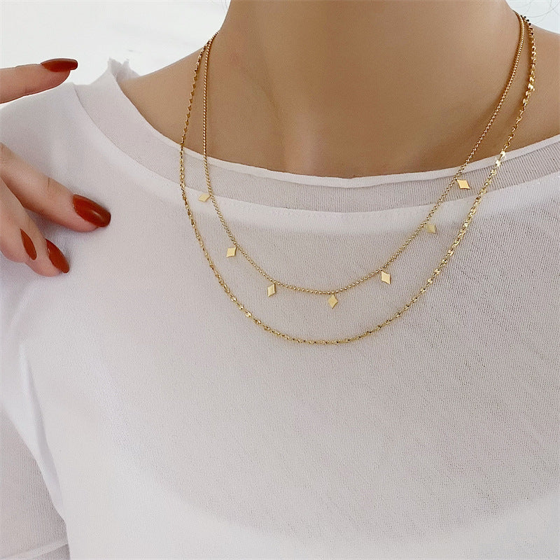 Layered Diamond Accent Necklace