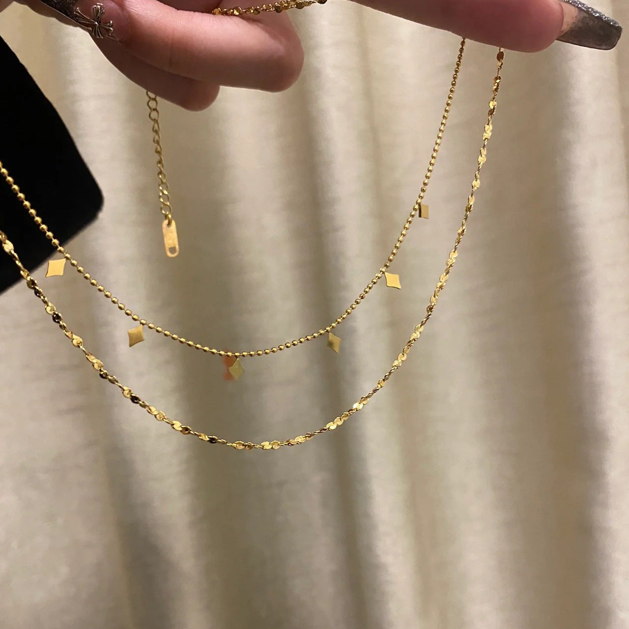 Layered Diamond Accent Necklace