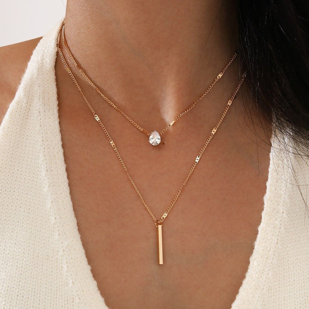 Layered Drop Tassel Necklace