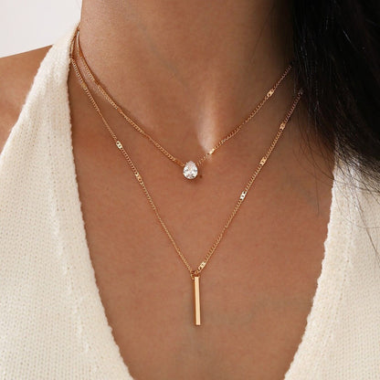 Layered Drop Tassel Necklace