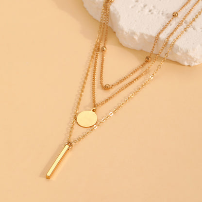 Layered Geometric Metal Necklace