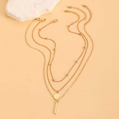 Layered Geometric Metal Necklace