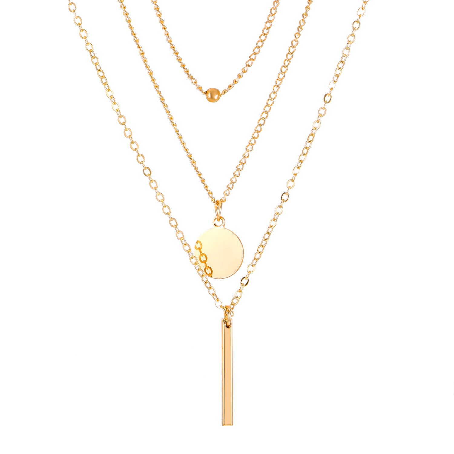 Layered Geometric Metal Necklace