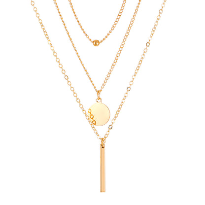Layered Geometric Metal Necklace