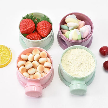 Layered milk powder compartment