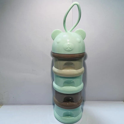Layered milk powder compartment